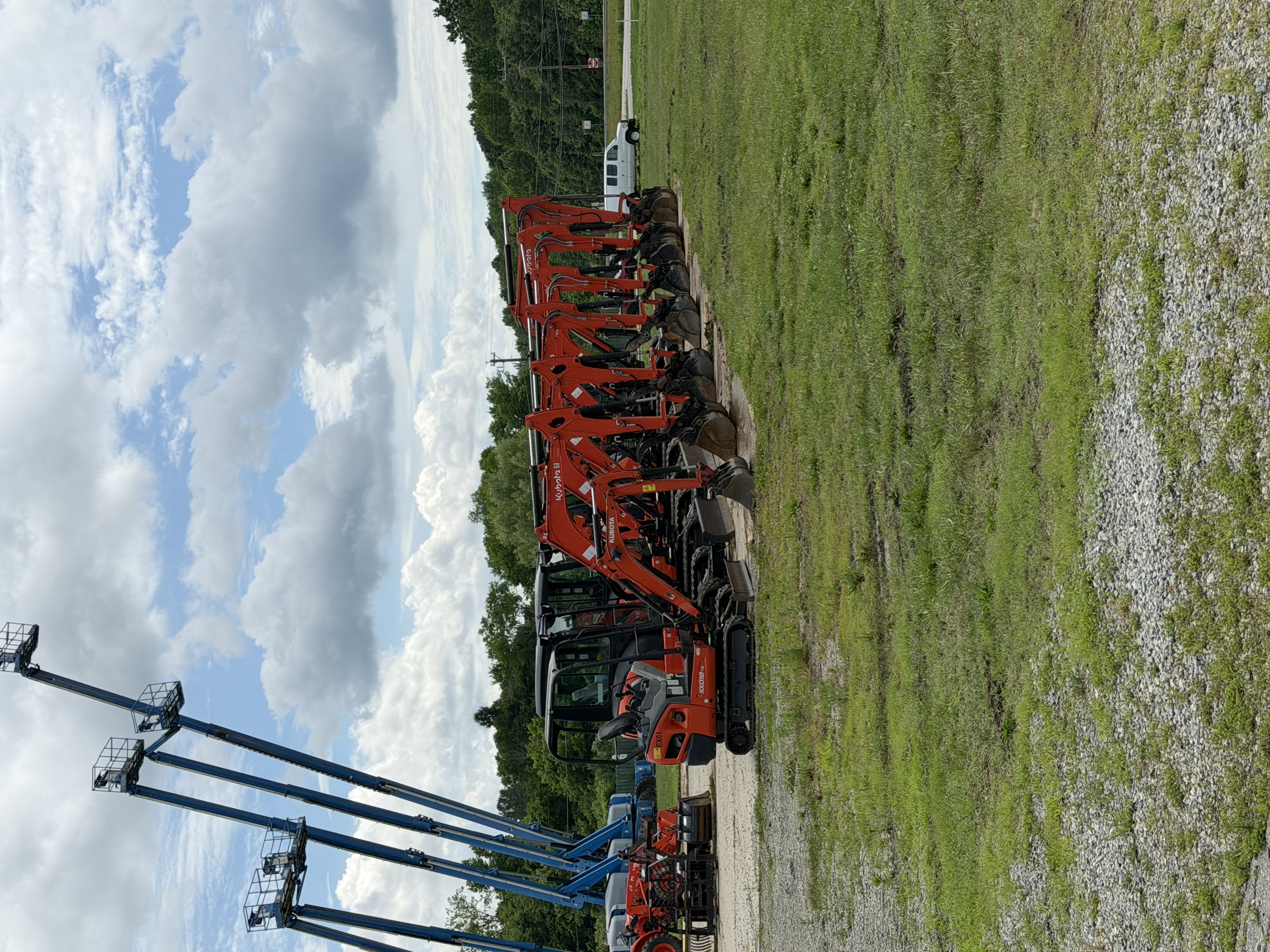 Kubota KX018 mini excavator on the yard at 58 Equipment Rentals, Halifax County VA
